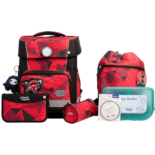 School-Mood Schulranzenset Champion Pro Kai Ninja, 7-teilig 21,5 Liter