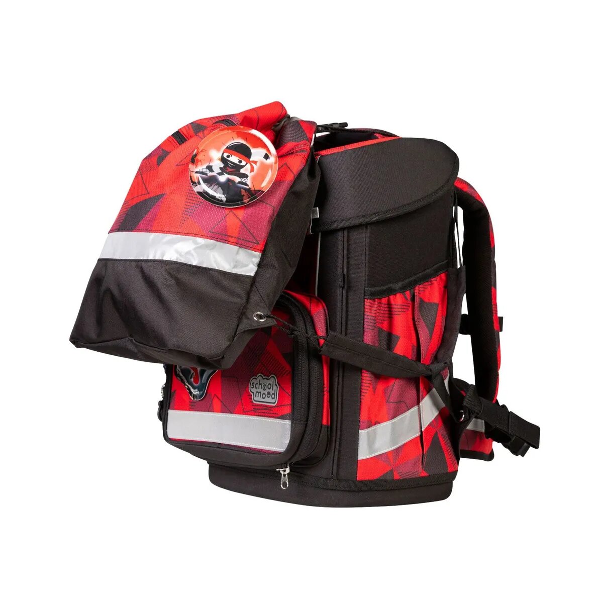 School-Mood Schulranzenset Champion Pro Kai Ninja, 7-teilig 21,5 Liter