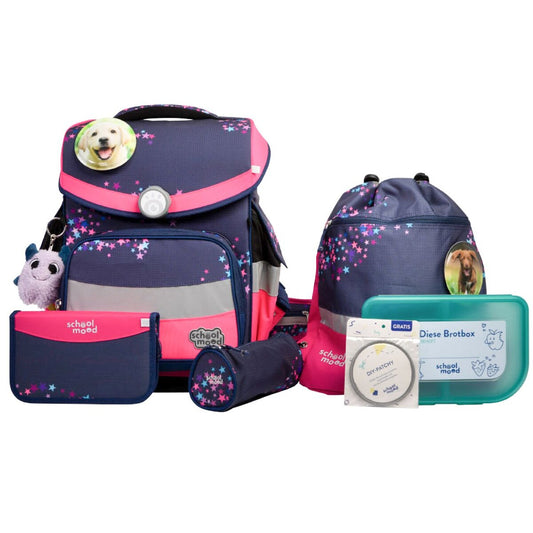 School-Mood Timeless Pro Leni (Hund), 7-tlg. Schulranzenset
