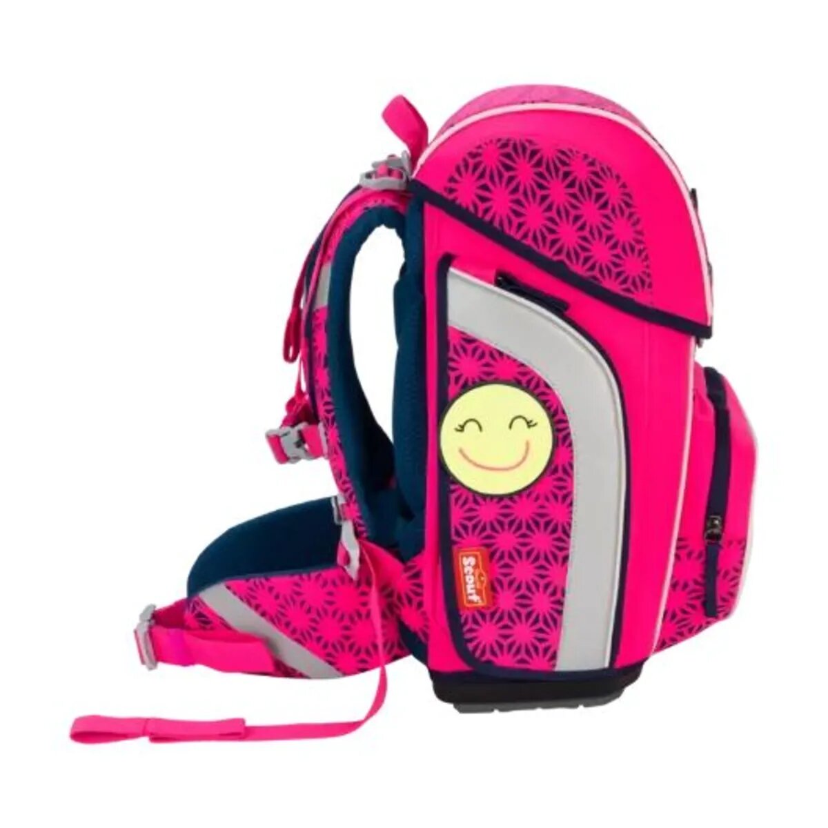 Scout Schulranzen-Set Genius DIN Neon Safety Pink Glow, 4-teilig