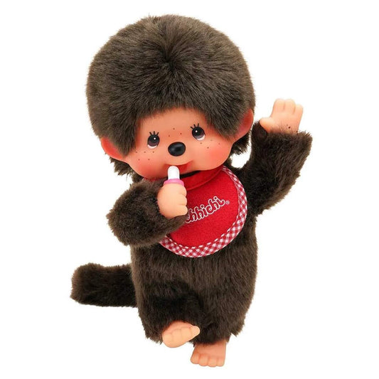 Sekiguchi Monchhichi Junge mit Lätzchen rot, 20 cm