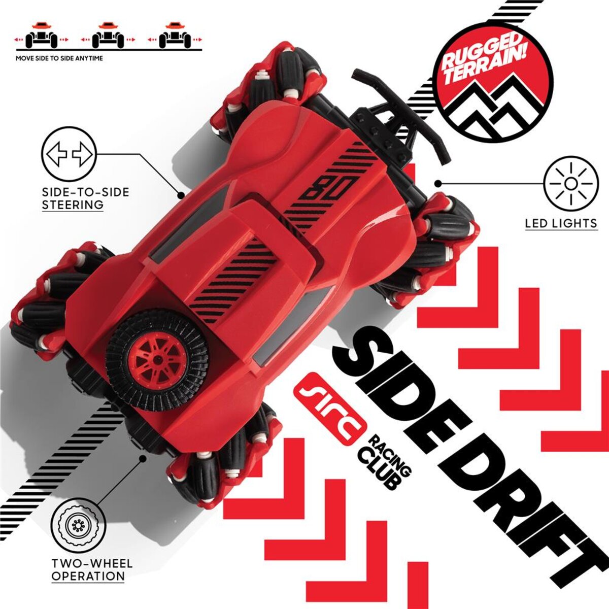 Sharper Image RC Monstertruck Side Drifter Rot mit Licht