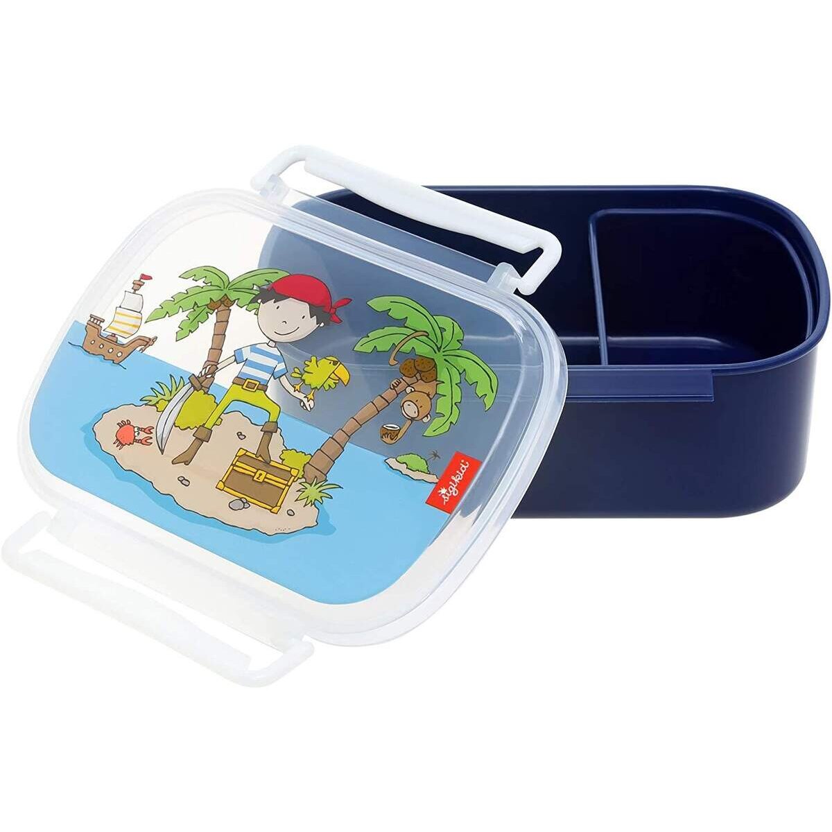 Sigikid Sammy Samoa - Brotdose mit buntem Druck, blau