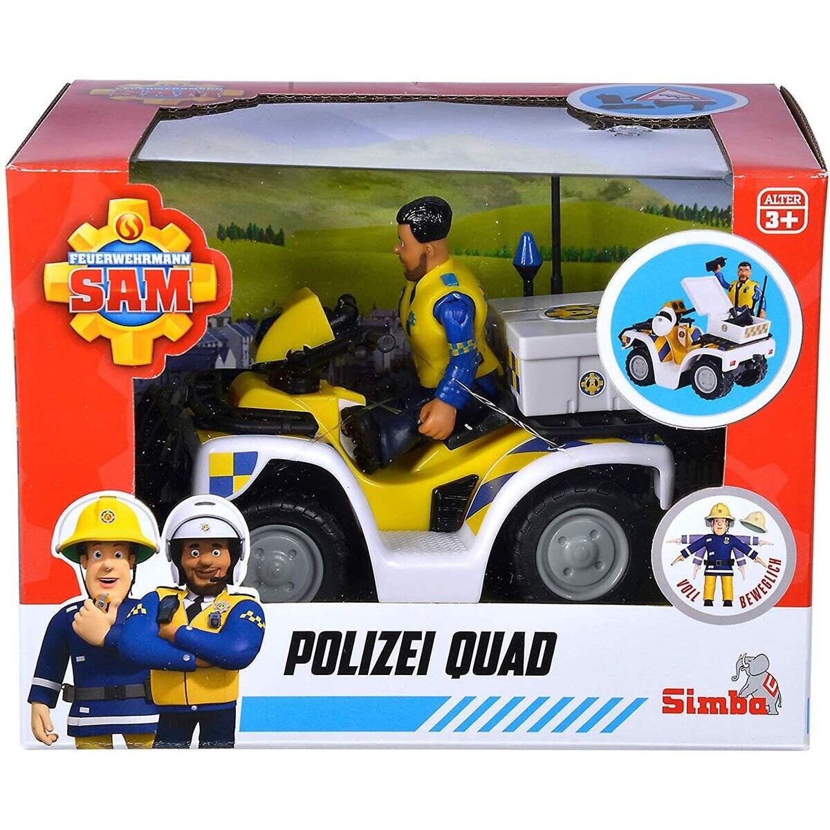 Simba Feuerwehrmann Sam Polizei Quad mit Figur