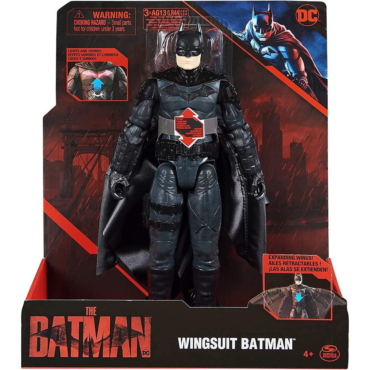 Spin Master Batman 30cm Deluxe Batman-Actionfigur mit sich ausbreitendem Wingsuit