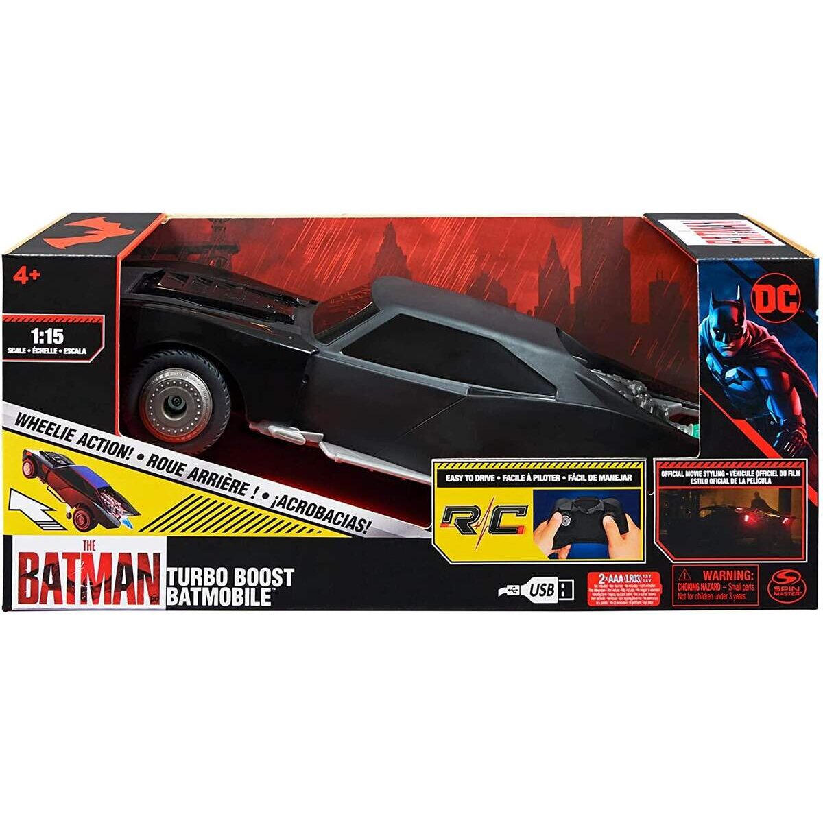 Spin Master Batman ferngesteuertes Turbo Boost Batmobile mit Wheelie-Funktion