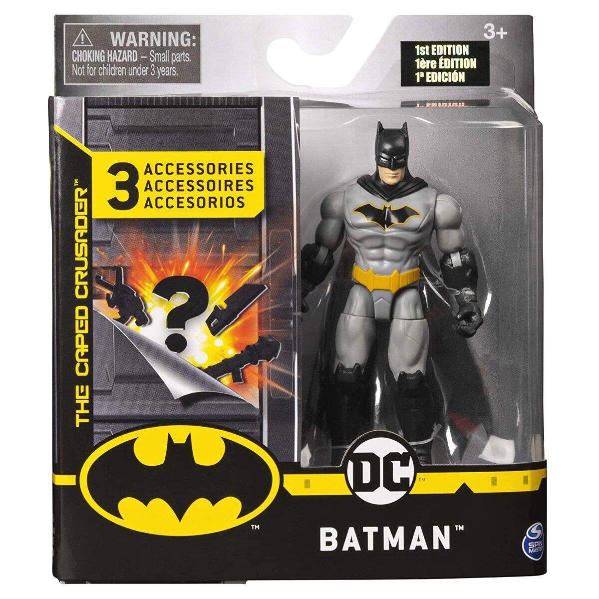 Spin Master DC Batman Figur 10 cm mit 3 Accessoires, 1 Stück, 6-fach sortiert