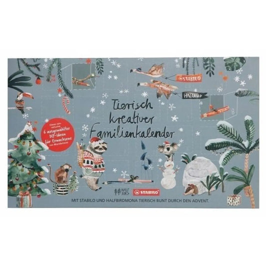 STABILO Tierisch kreativer Familien-Adventskalender mit Tipps vom Malprofi halfbirdmona