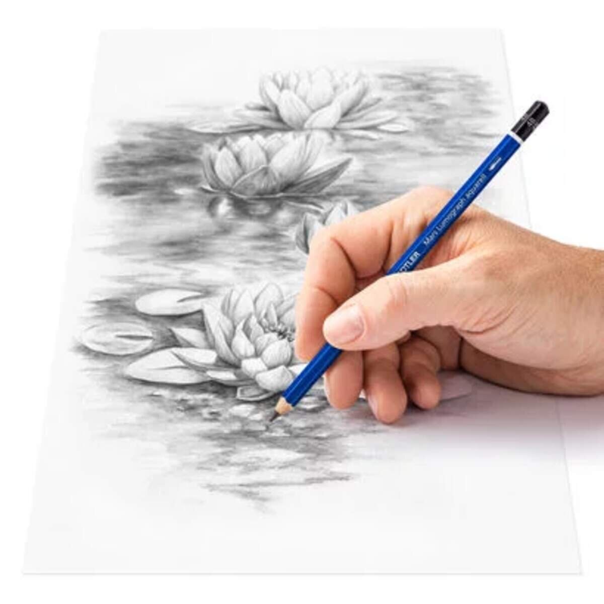 STAEDTLER® Bleistift Lumograph aquarell 100A Metalletui mit 5 Stiften + Pinsel