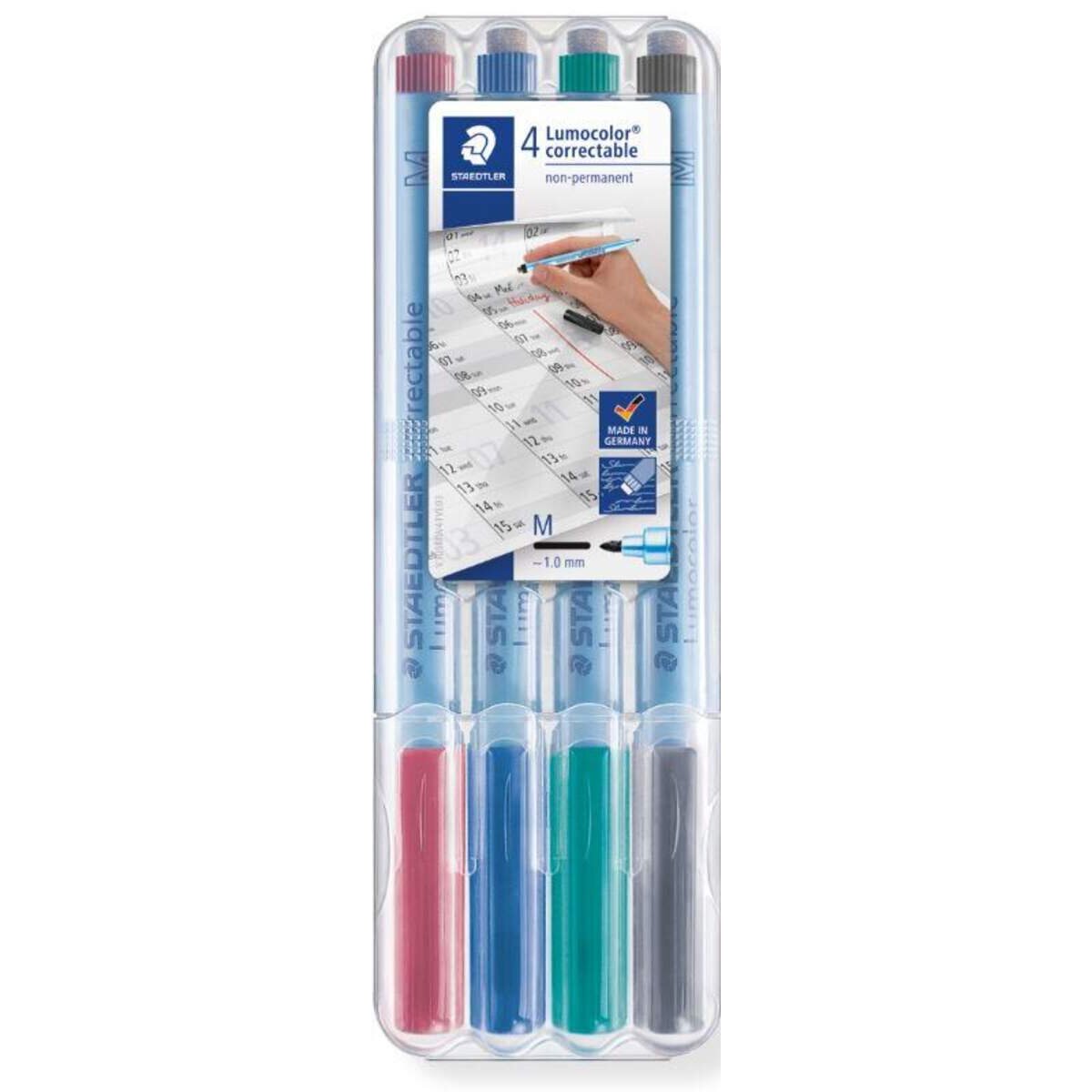 STAEDTLER® Lumocolor® correctable 305 Trocken abwischbarer Universalstift, 4 Stück