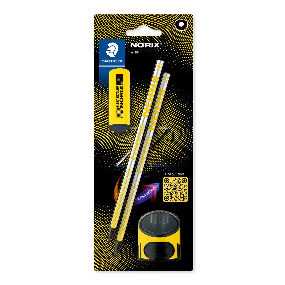 STAEDTLER® Norix 181 Bleistift Set HB mit Spitzdose Radierer gelb schwarz