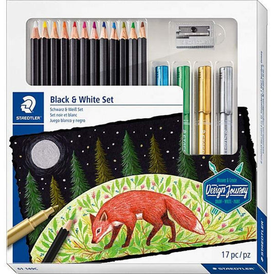 STAEDTLER® Schwarz & Weiß Set Design Journey, 17-teilig