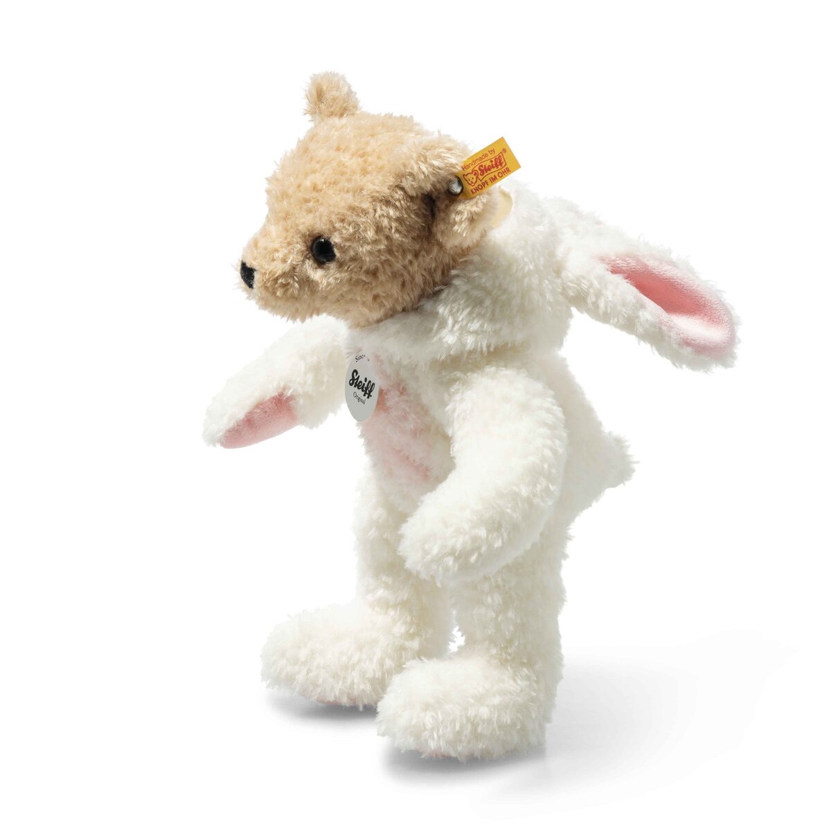 Steiff Hoodie-Teddybär Hase weiß, 27 cm