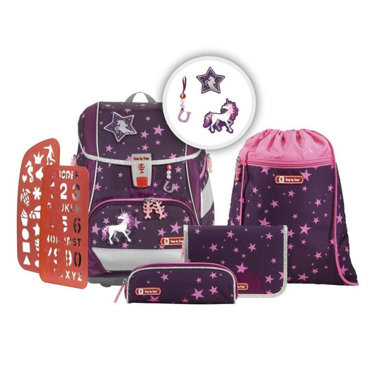 Step by Step 2in1 PLUS Schulranzen-Set Unicorn, 6-teilig