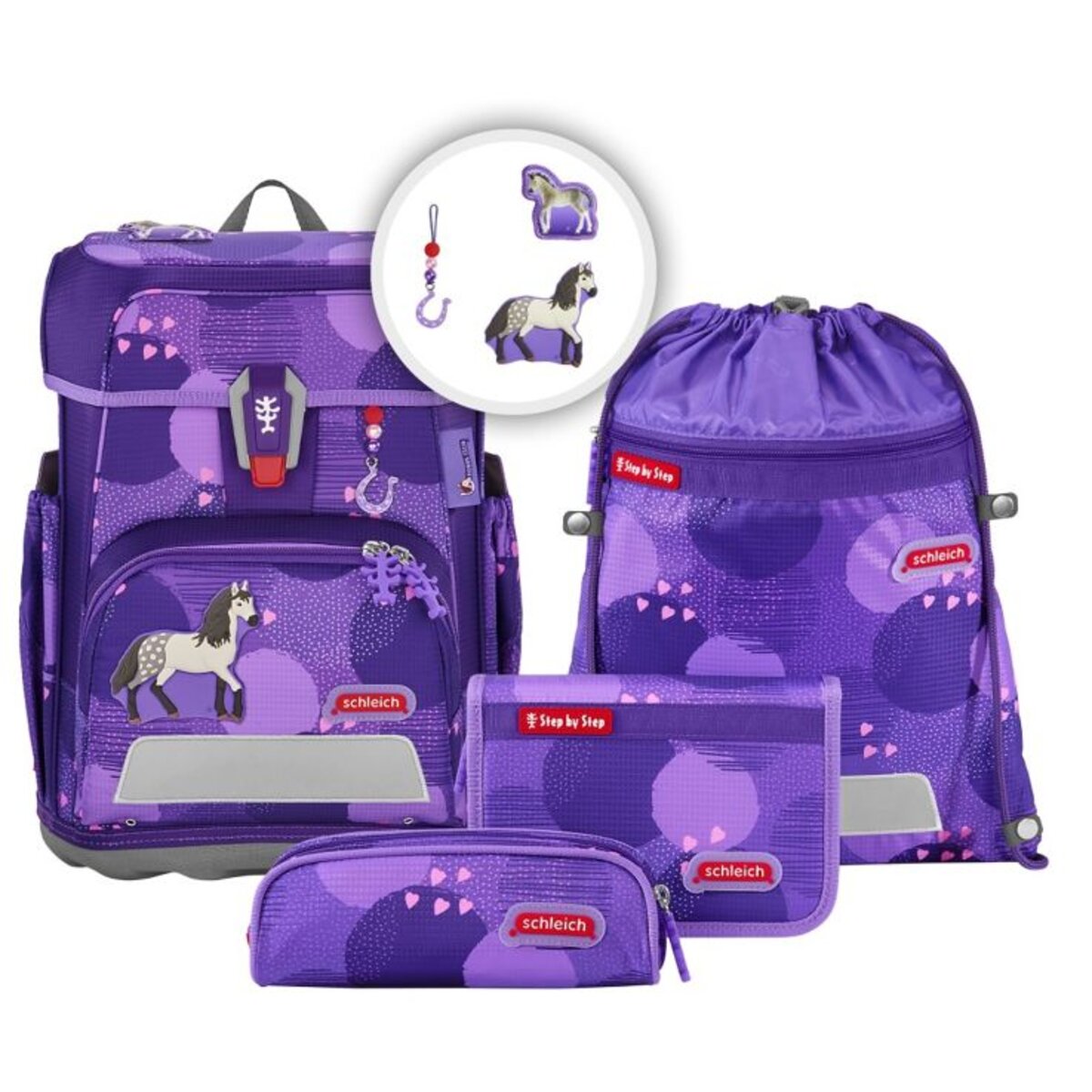 Step by Step CLOUD schleich® Schulranzen-Set, Horse Club, Andalusier, 5-teilig