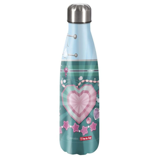 Step by Step Isolierte Edelstahl-Trinkflasche "Glitter Heart Hazle"