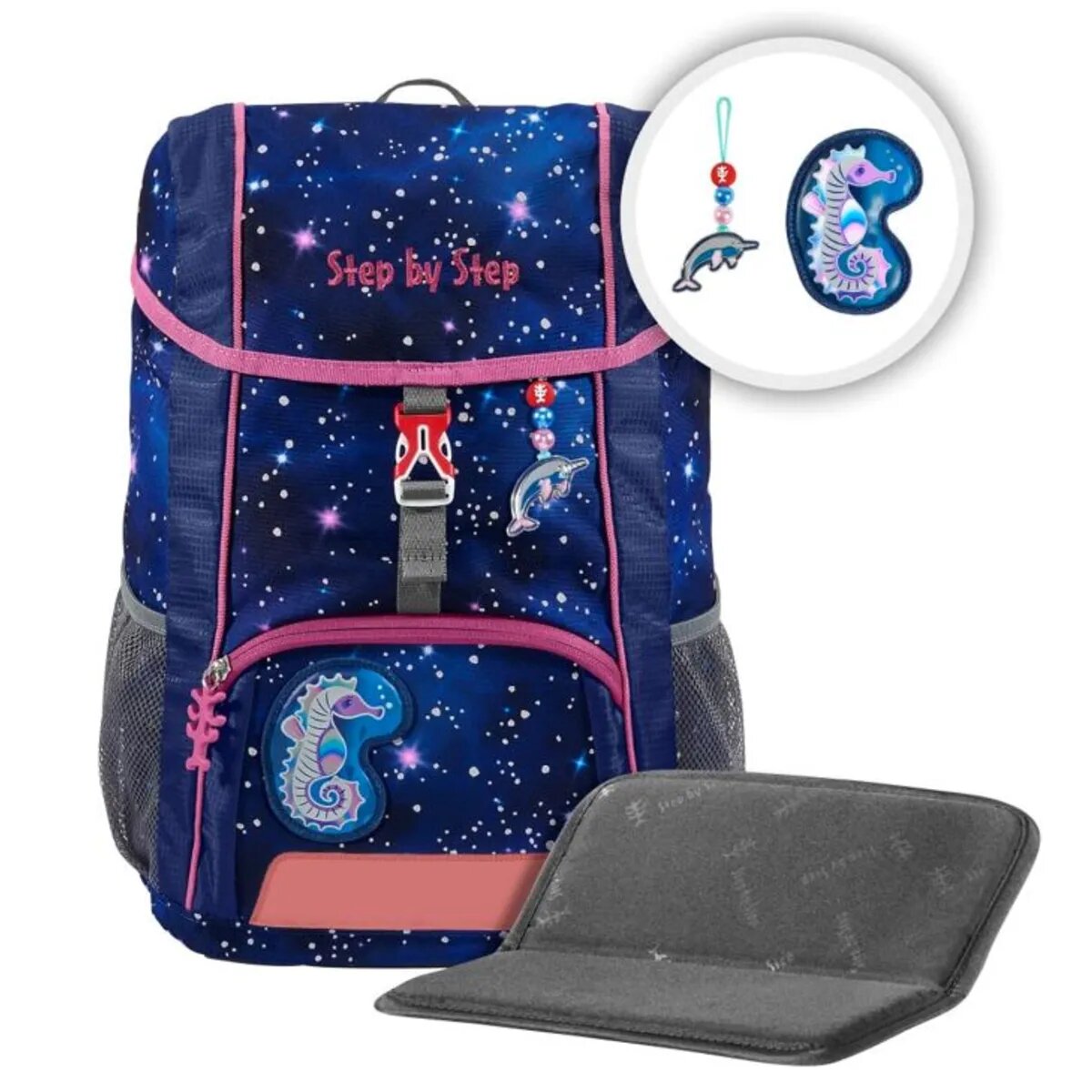 Step by Step KID REFLECT Rucksack-Set "Star Seahorse Zoe", 3-teilig