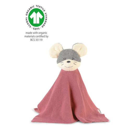 Sterntaler GOTS Strick-Schmusetuch Maus Mabel in Rosa, 30 cm