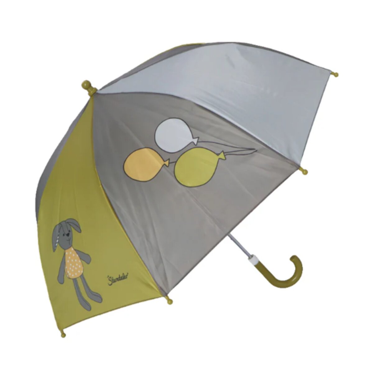 Sterntaler Kinder Regenschirm Eddy + Happy in Dunkelgrün, 70 cm