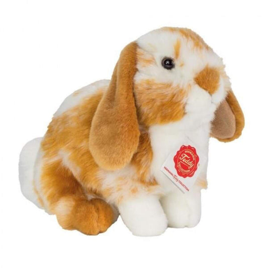 Teddy Hermann Hase sitzend hellbraun/weiß gescheckt 20 cm