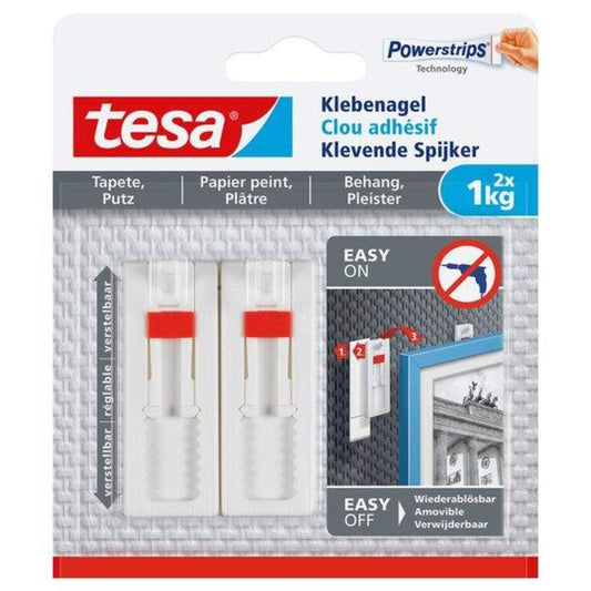 tesa Verstellbarer Klebenagel für Tapeten und Putz (1kg)