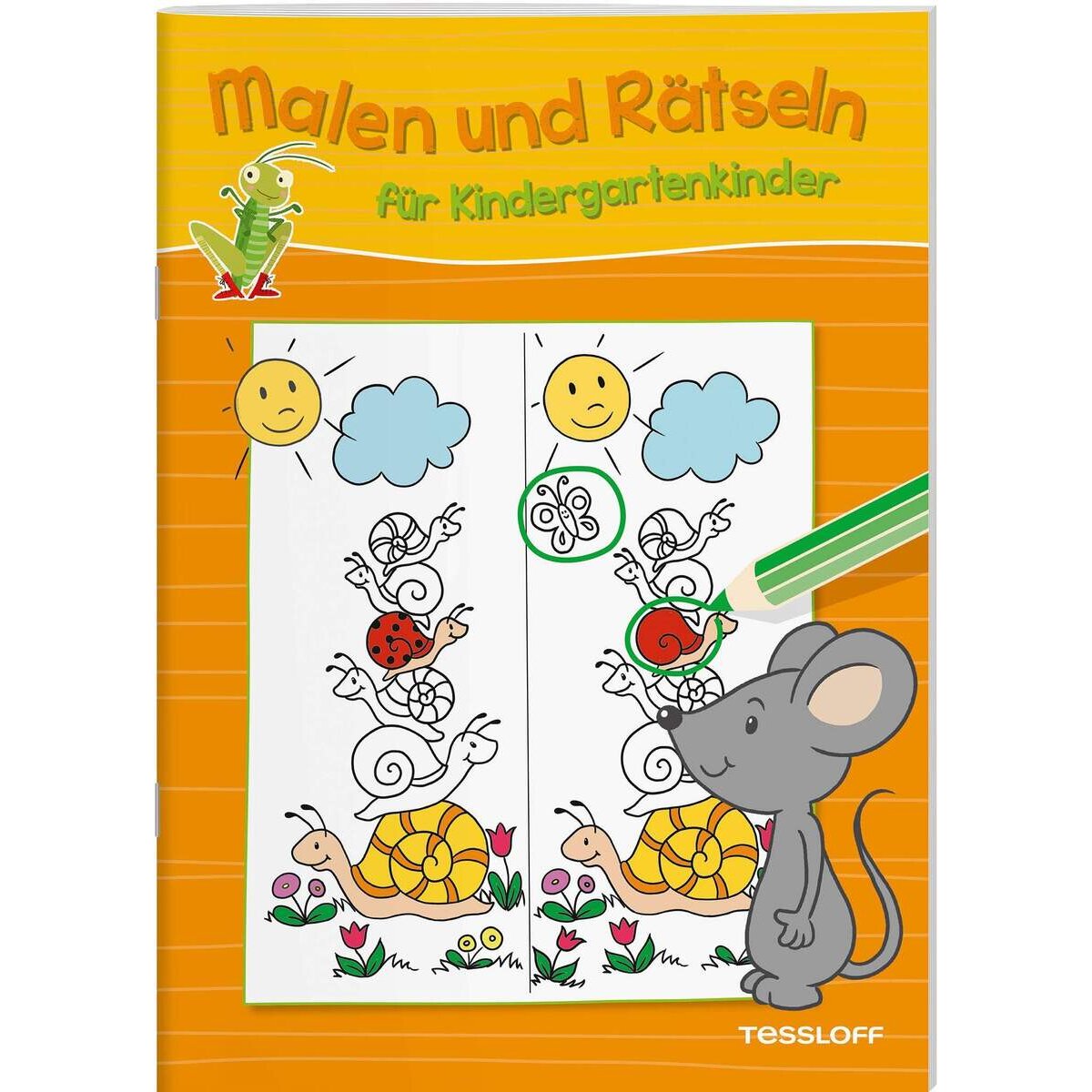 Tessloff Malen und Rätseln für Kindergartenkinder (Orange)