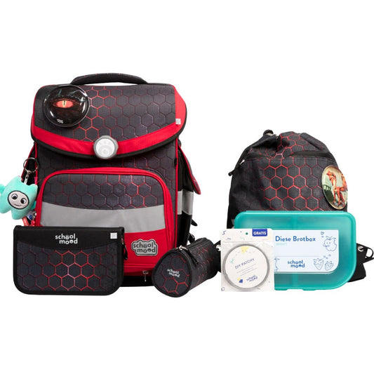 School-Mood Timeless Pro Mika (Drache), 7-tlg. Schulranzenset