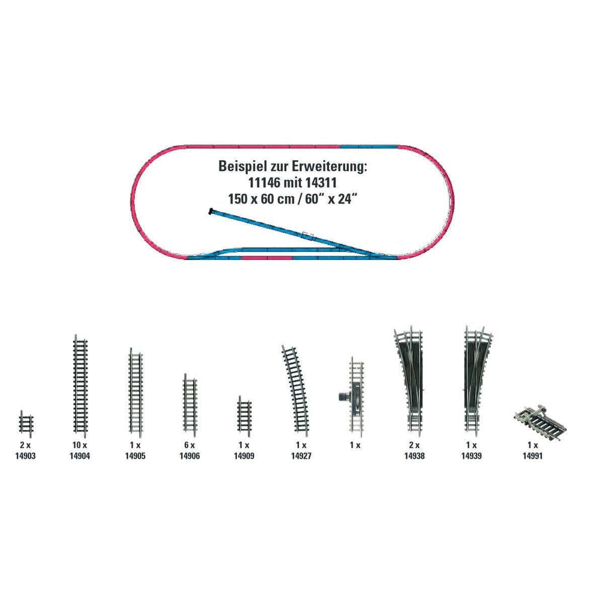Trix Minitrix my Hobby 14311 - N Gleis-Ergänzungs-Set H1