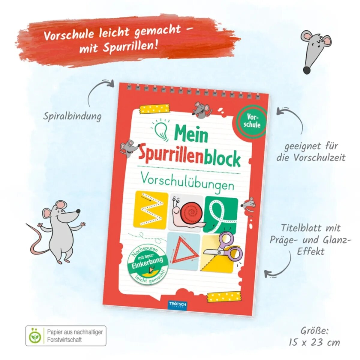 Trötsch Spurrillenblock Vorschulübung