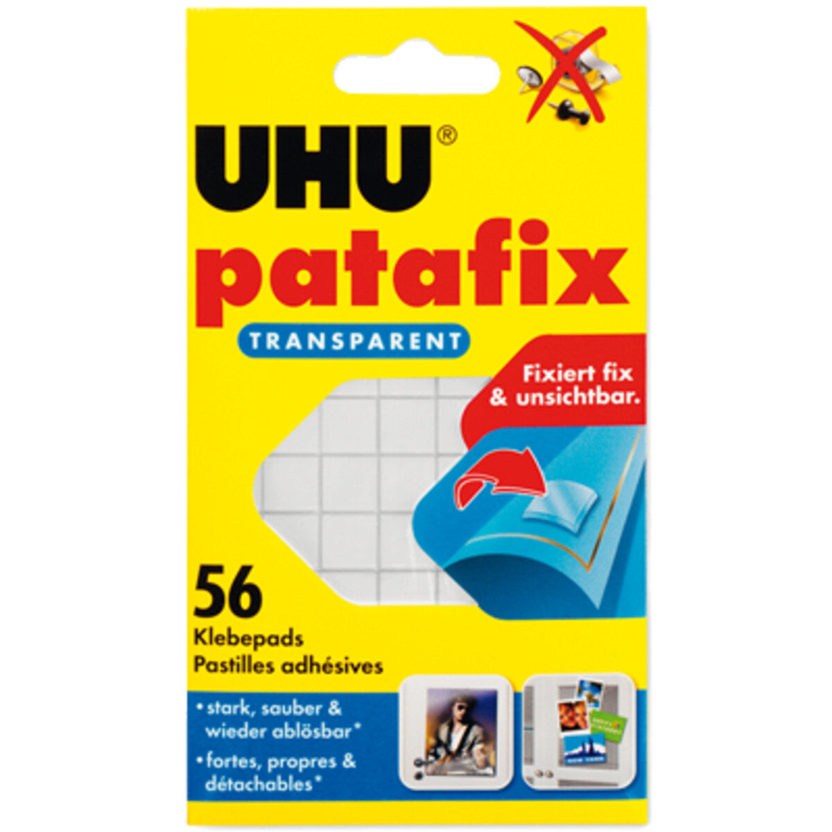 UHU Klebepad patafix transparent, 56 Stück