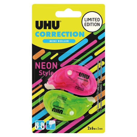 UHU Korrekturroller UHU Mini 5mmx6m 2er Neon Style