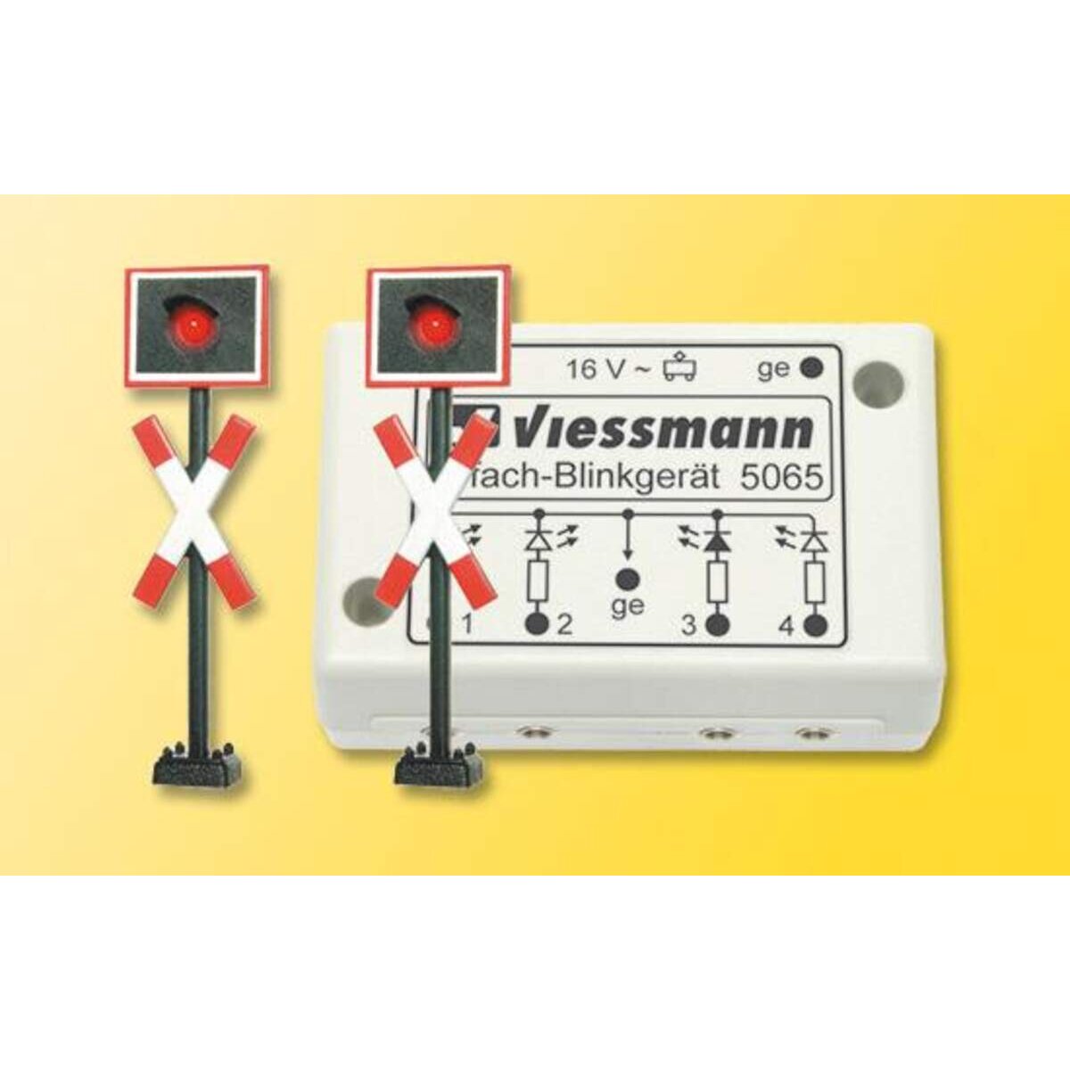 Viessmann Andreaskreuze mit Blinkelektronik, 2 Stück